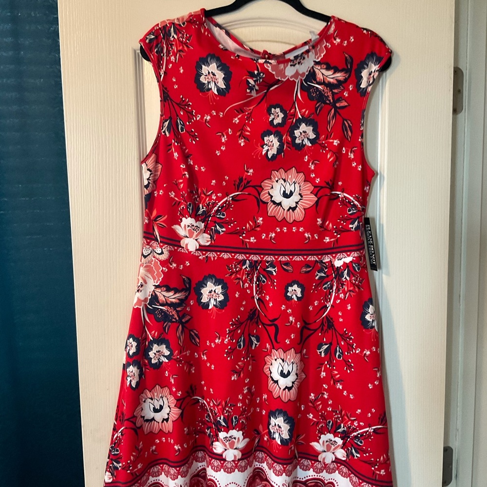 Red summer flower dress
